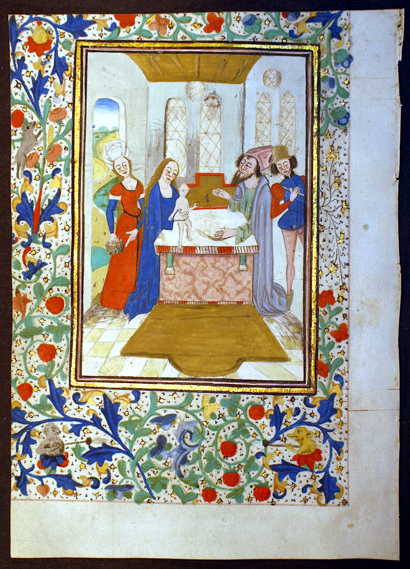 A Presentation in Temple - Simeon Prophesy - Book of Hours Leaf