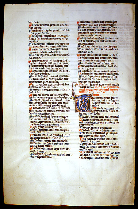 Medieval Bible Leaf - Lexicon - S and T names
