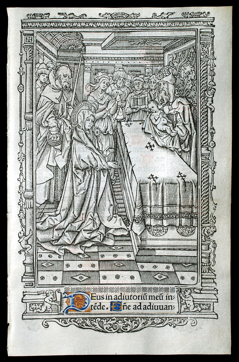 c 1506 Book of Hours Leaf - Candlemas, Presentation in Temple