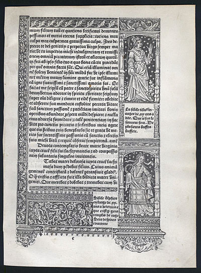 Renaissance Book of Hours Leaf - Printed on Vellum - 4 Sibyls