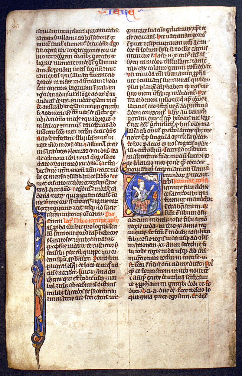 Miniature of Jeremiah - Medieval Bible Leaf