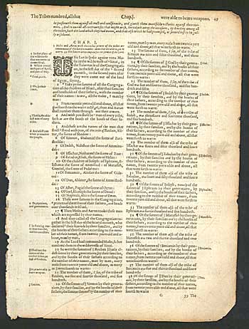Pilgrim's Bible Leaf - 1610 - Woodcut of Tabernacle