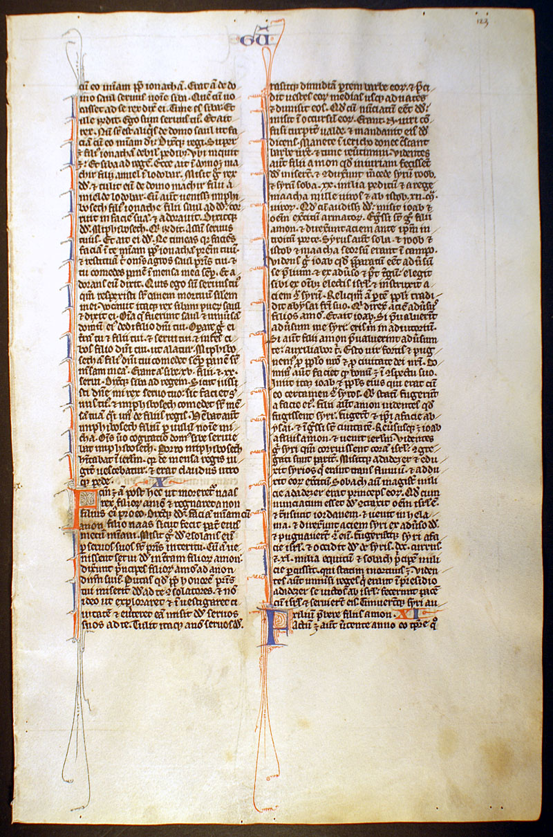 Medieval Bible Leaf - c 1247 - David & Bathsheba