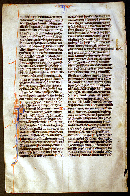 Medieval Bible Leaf - Luke - ''This is my beloved Son...''