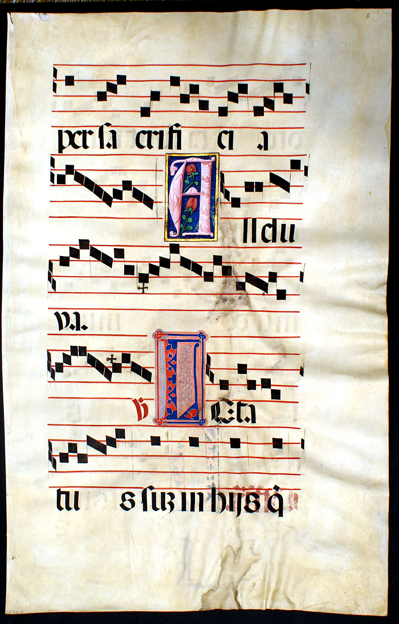 Large Gregorian chant with exceptional illuminated initials