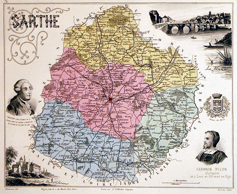 c 1879 ''SARTHE'' Pays de la Loire, Le Mans - Migeon