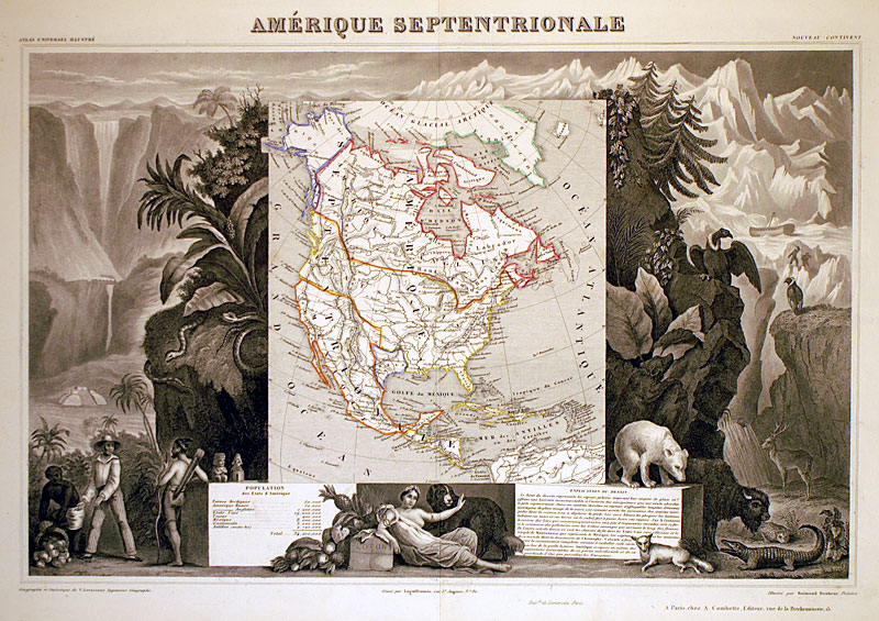 ''AMERIQUE SEPTENTRIONALE'' c. 1845 - Levasseur
