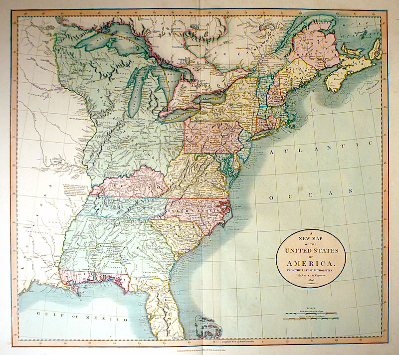''A New Map of the United States...'' c 1806 - Cary