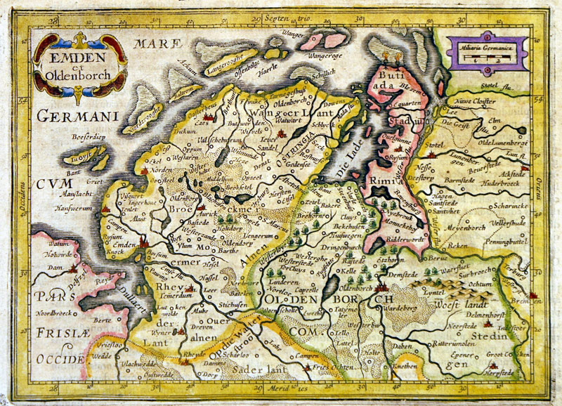 ''EMDEN et Oldenborch''  c 1628 - Mercator-Jansson