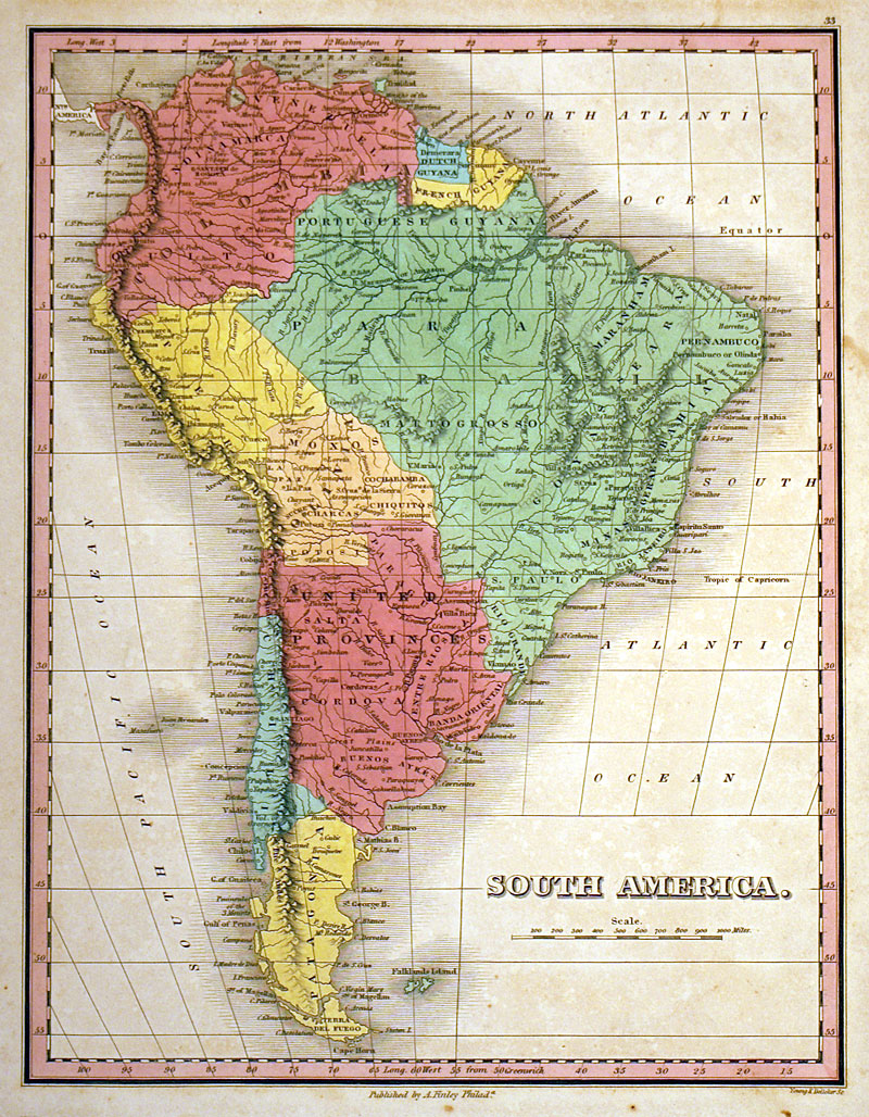 ''SOUTH AMERICA'' - c. 1827 - Finley