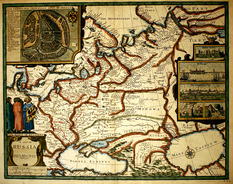 â€˜â€™A MAP OF RUSSIAâ€™â€™ c 1676 - John Speed