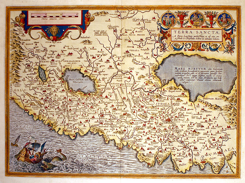 ''Terra Sancta...'' c 1598 - Ortelius - The Holy Land