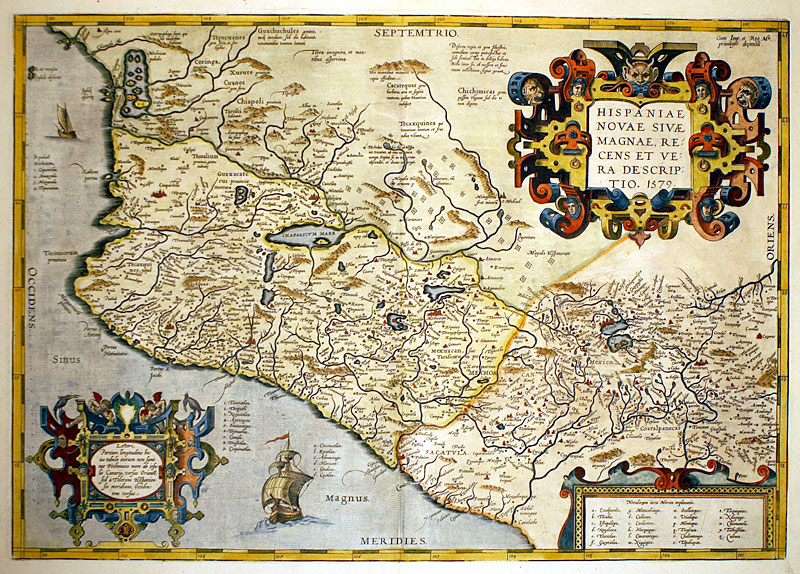 ''Hispaniae Novae...'' c 1595 Ortelius - New Spain