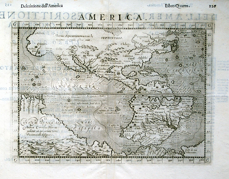 c 1598 Map of the Americas - Ortelius/Rosaccio