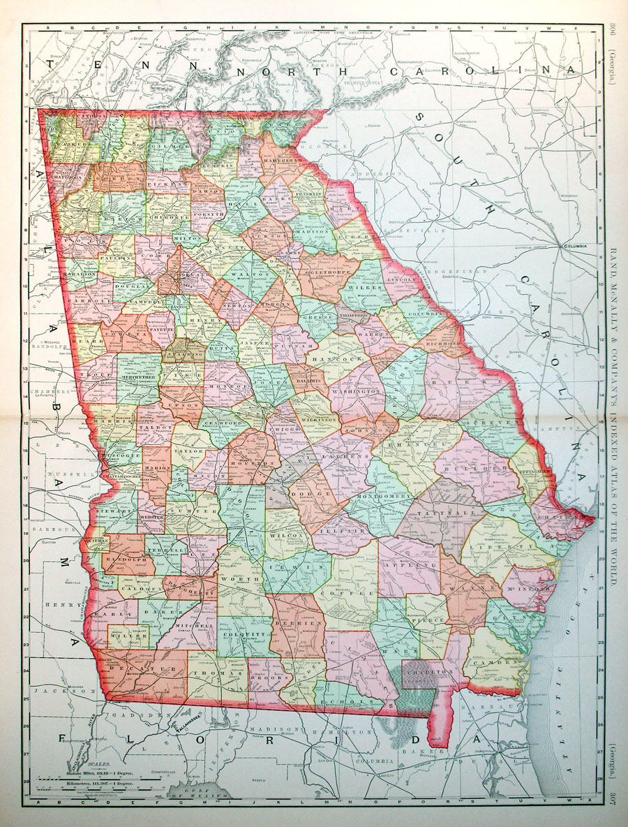 c 1894 Map of Georgia - Rand, McNally & Co.