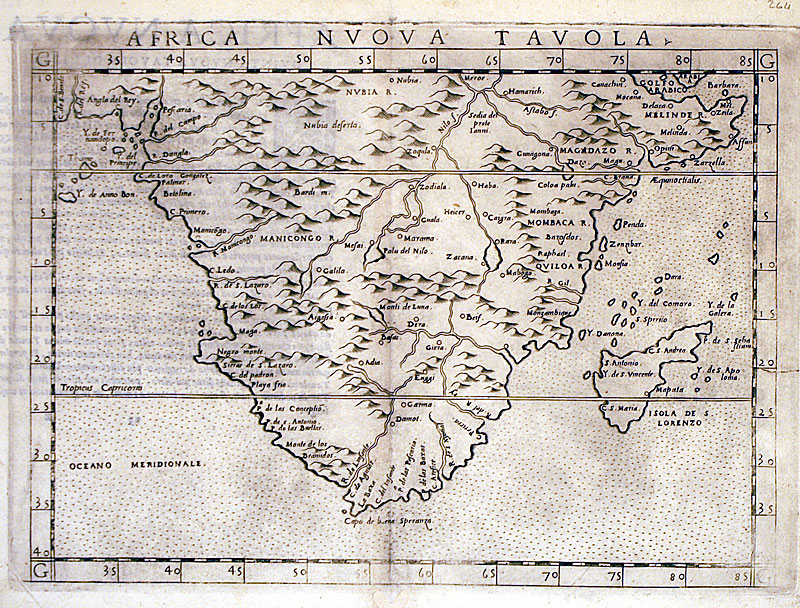 ''AFRICA NVOVA TAVOLA'' c 1574 - Ruscelli