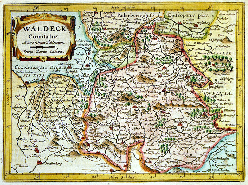 c 1628 ''WALDECK Comitatus''  - Mercator-Jansson