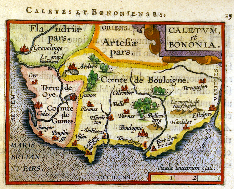 ''CALETVM, et BONONIA'' c 1601 - Ortelius-Vrients