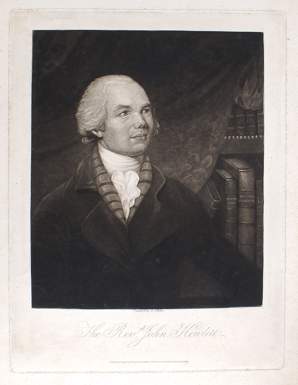 c 1795 Mezzotint - Bible Scholar Rev. John Hewlett, by H Ashby