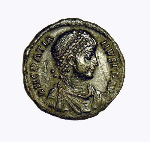 Bronze Coin, AE 3 - Gratian         c 367-383 AD
