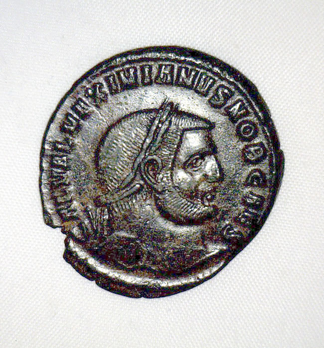 Ancient Roman Bronze Coin - AE Follis - Galerius as Caesar