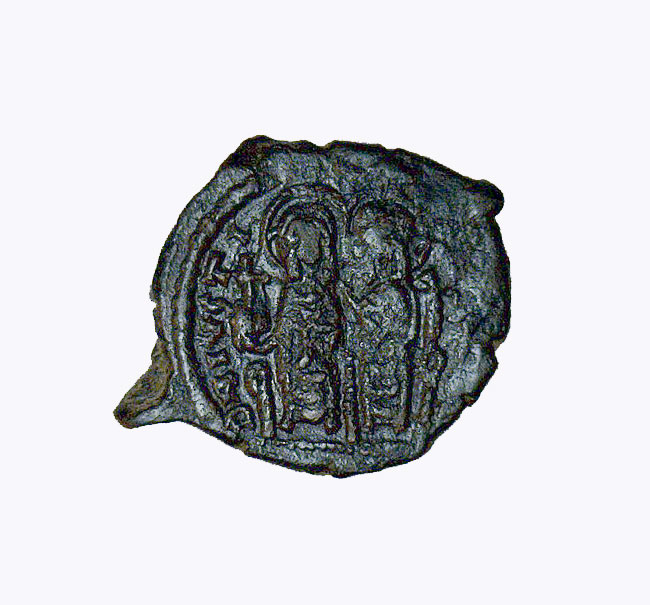 Bronze Coin - Half Follis           c 565-578 AD