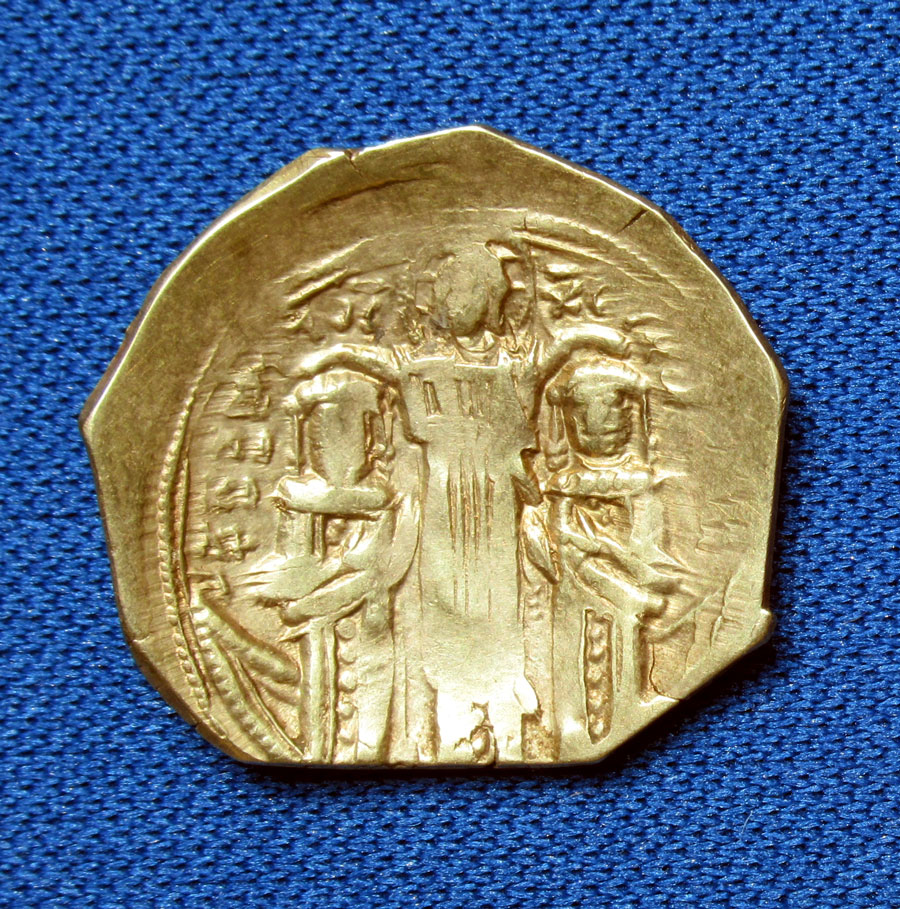 c. 1325-1334 AD  Gold Hyperpyron, Christ Crowning Emperors