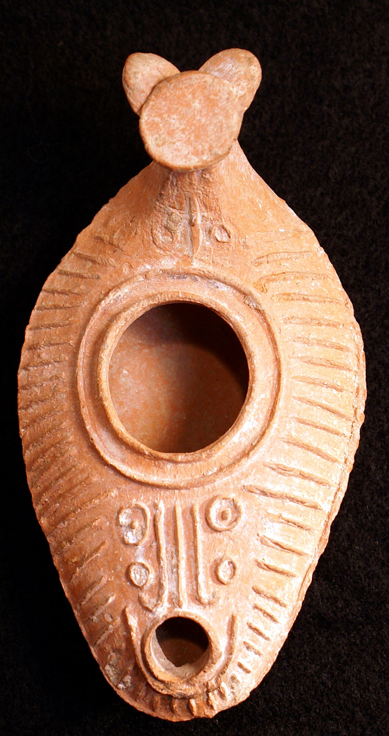 Terracotta Oil Lamp from Holy Land   c 5th - 6th century AD