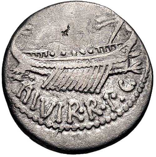 Ancient Roman Silver Denarius - Struck by Mark Antony