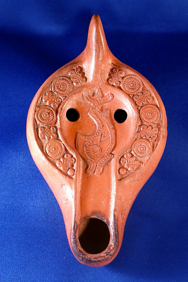 Early Christian Terracotta Oil Lamp - FISH - c. 425-500 AD