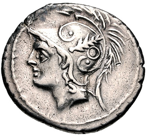 Ancient Silver Denarius, Roman Republic c. 103 BC - MARS