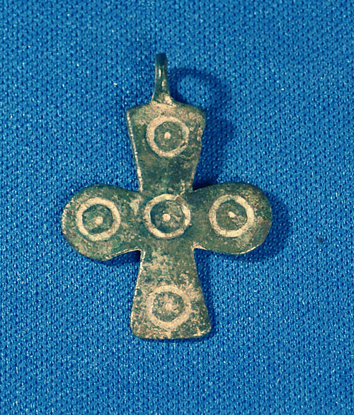 An Early Christian Bronze Cross: 5 Wounds of Christ, Stigmata