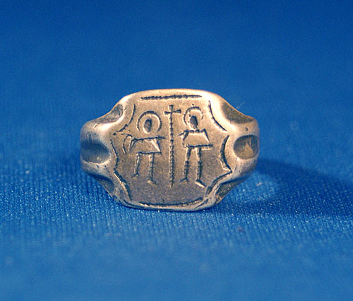 Early Christian Silver Ring - 2 Saints, c. 9th-12th Cent AD