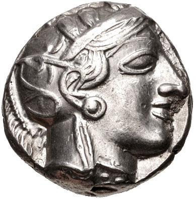 Ancient Greek Silver Tetradrachm - Athena & Owl c. 454-404  BC