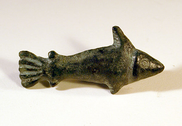Roman Bronze Fish Brooch - Romano-British, c. 2nd Century AD