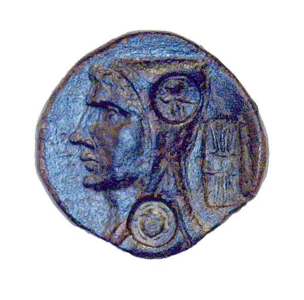 Ancient Greek Bronze Coin - Gorgon & Thunderbolt, c. 130-100 BC