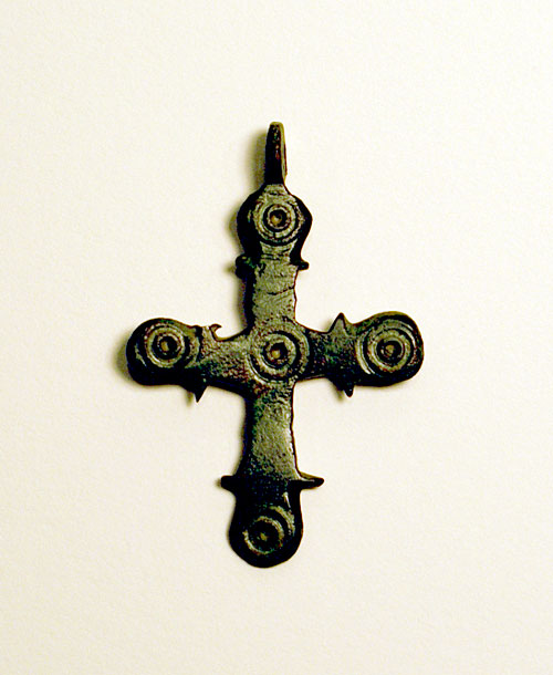 Bronze Early Christian Cross, 5 Wounds of Christ c.6-8th Cent AD