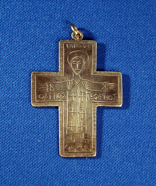 Antique Silver Cross with St. George - c. late 18-19th Cent AD