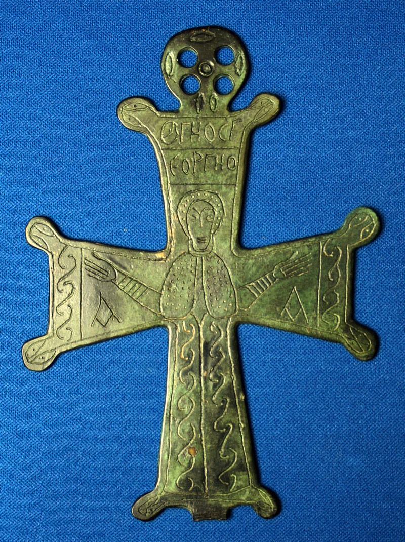 Christian Bronze St George Processional Cross - c 11th cent AD