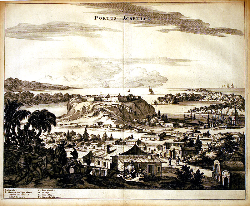 Early View of ACAPULCO, MEXICO c. 1671 - Montanus