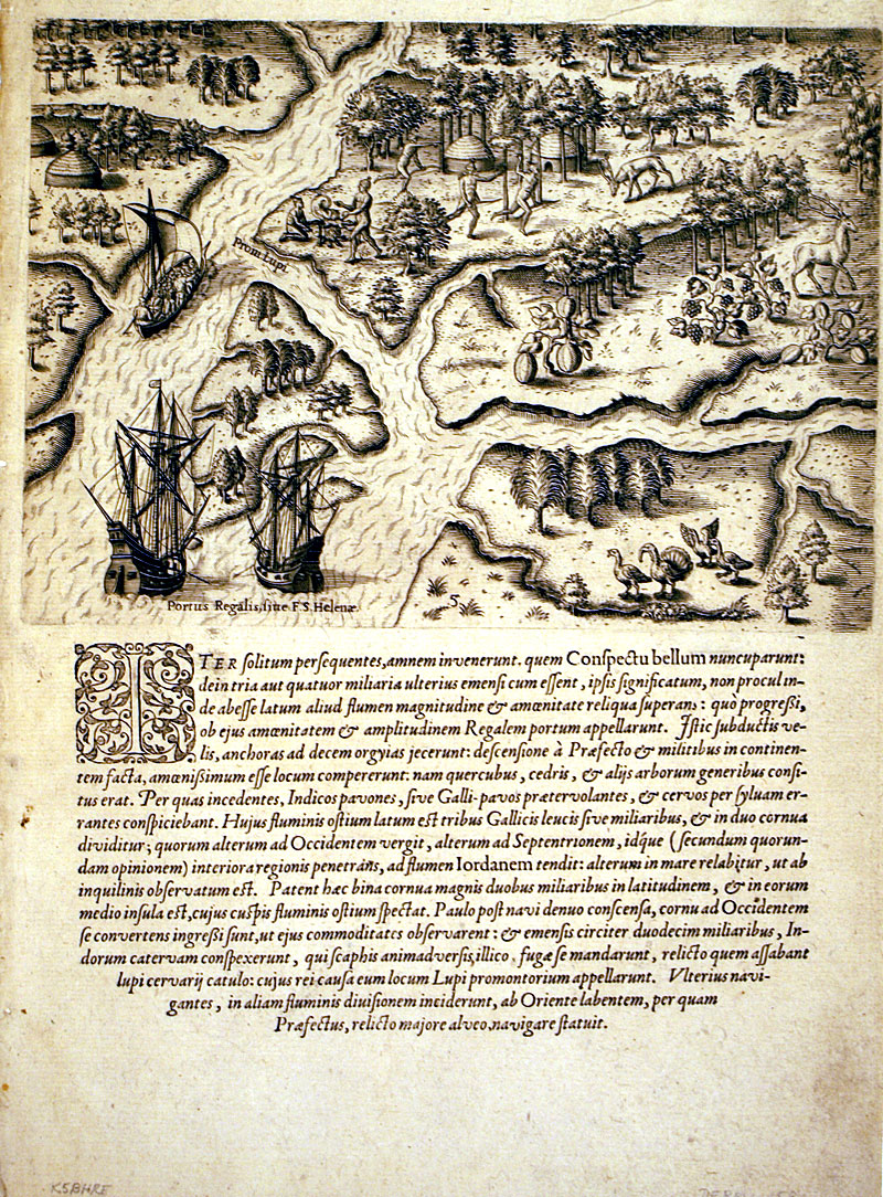 Early View of PORT ROYAL, SOUTH CAROLINA, c. 1591
